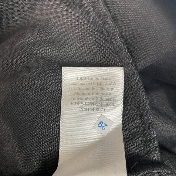 Everlane The Smocked Linen Criss Crossed Straps A Line Mini Dress Black S - Picture 9 of 10